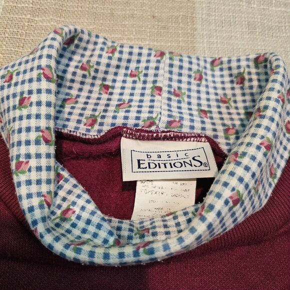 Vintage Cottagecore Granniecore Cat Lady Femi Cozy Turtleneck Cat Sweatshirt - Picture 4 of 11